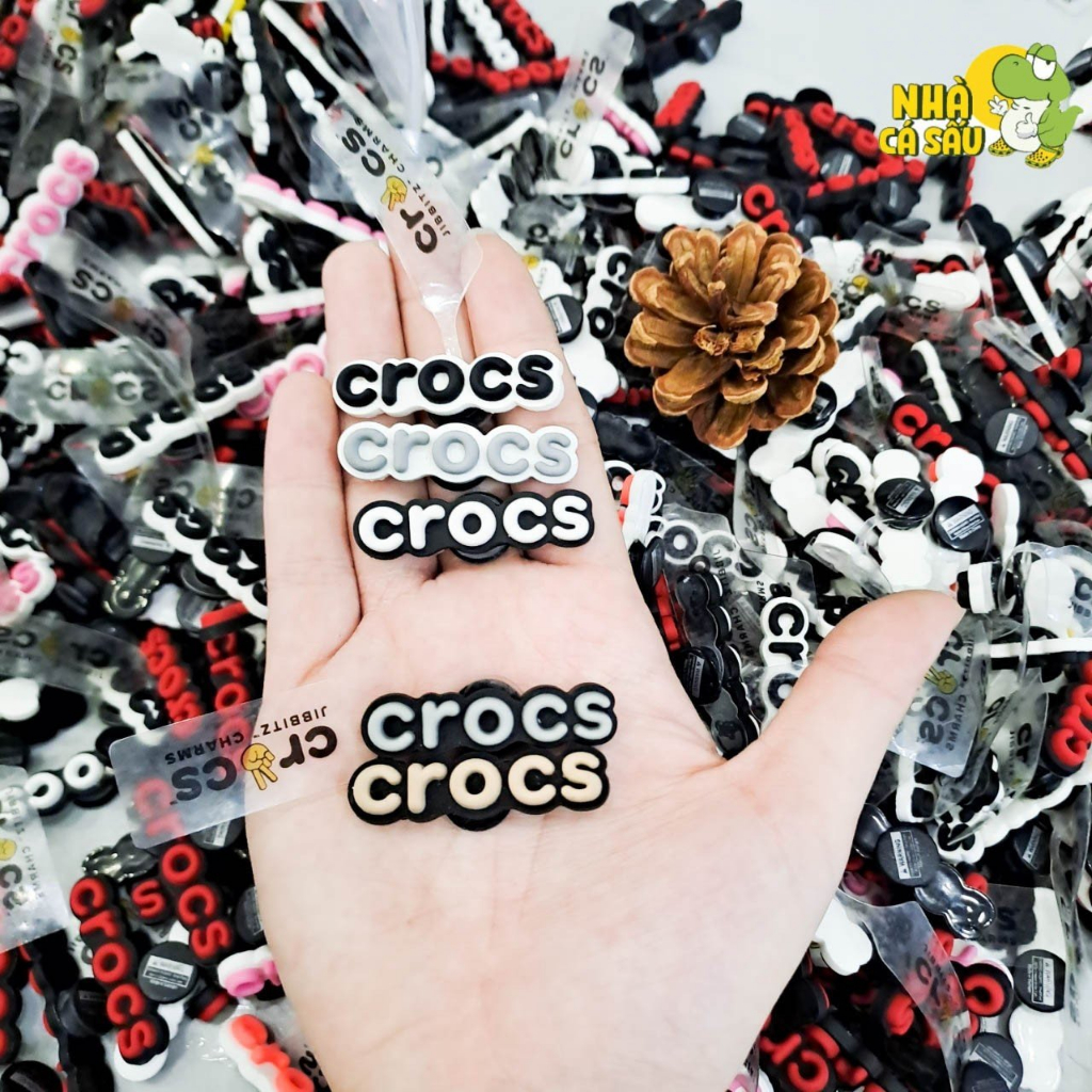 Jibbitz stickers charms crocs chữ cái, jibitz sticker chữ crocs gắn dép cross, dép sục chính hãng - Nhà Cá Sấu