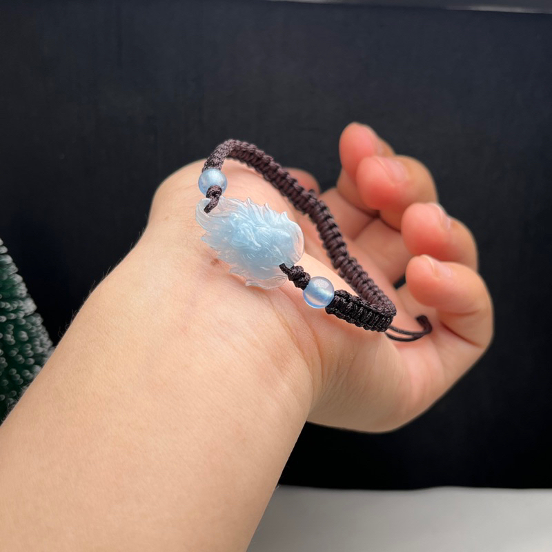 Vòng tay hồ ly phong thuy aquamarine
