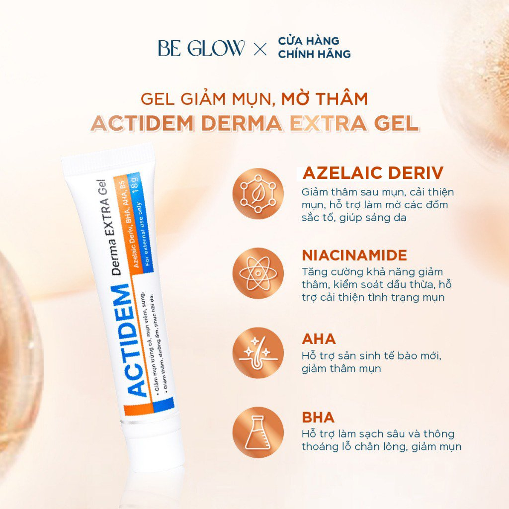 Gel giảm mụn, dưỡng ẩm da ACTIDEM Derma Gel 18gr / 40gr - Be Glow Beauty