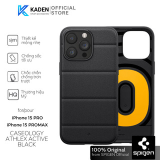 Ốp lưng iphone 15 pro và iphone 15 promax spigen caseology athlex active black - acs06758 - acs06623 - hàng chính hãng