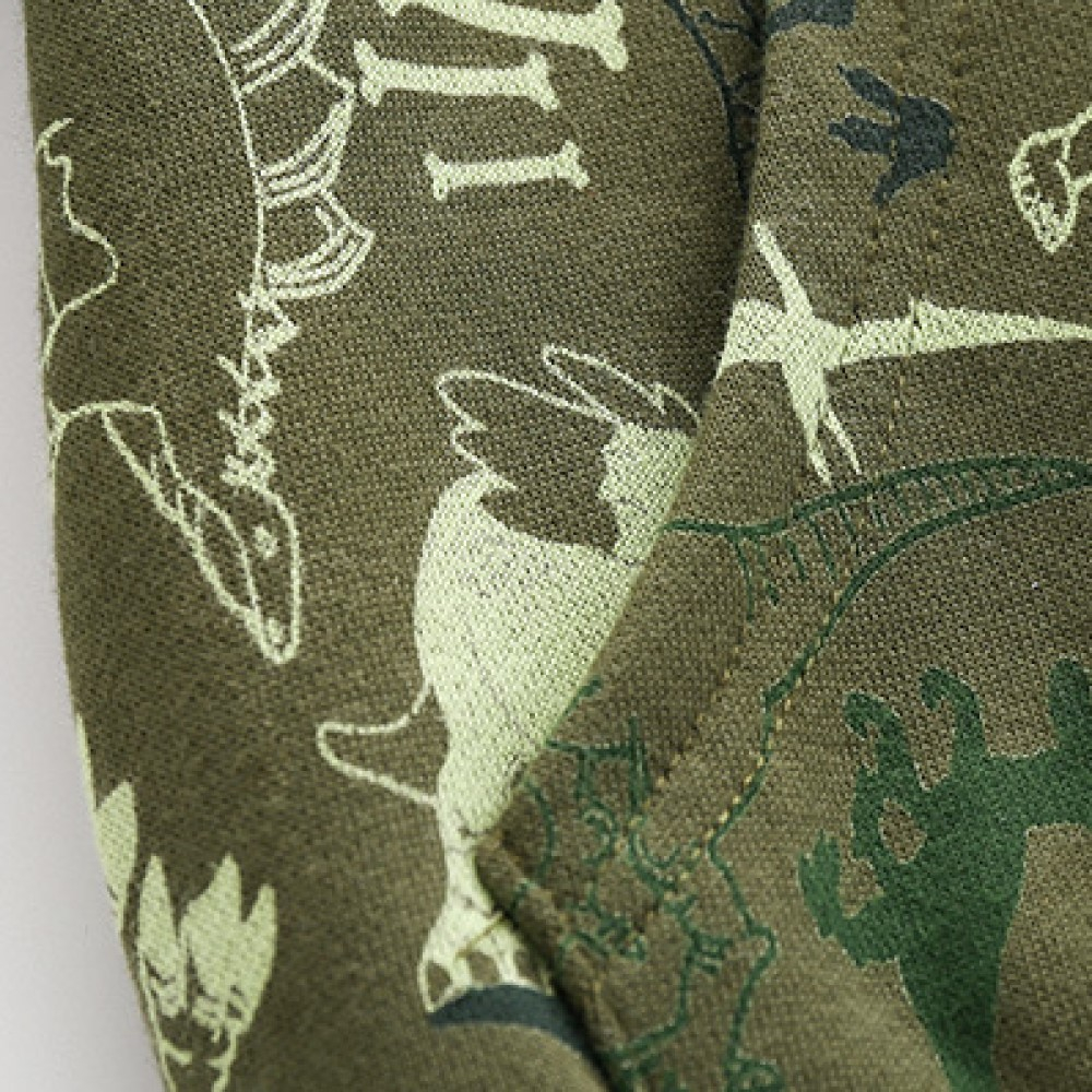 Áo khoác nỉ da cá có nón họa tiết khủng long cho bé AK31