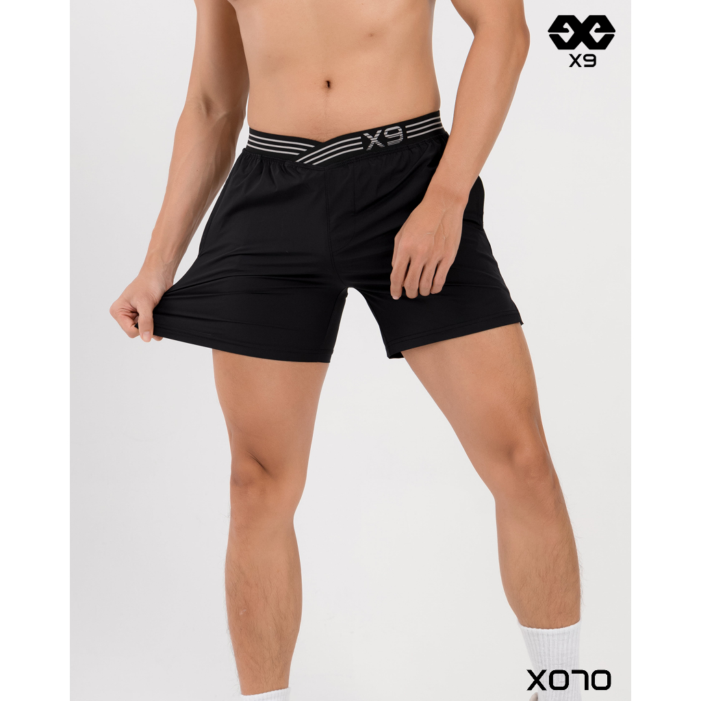 Quần Dù Thun Nam Đai Xéo Tập Gym Thể Thao Ngắn Ngang Đùi Slimfit Ôm Cao Cấp - X070 - X9 Sportswear