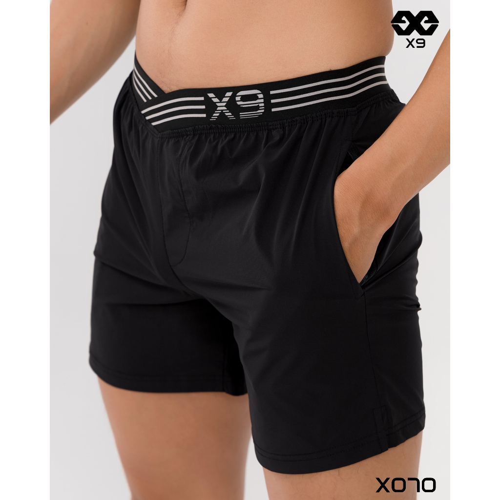 Quần Dù Thun Nam Đai Xéo Tập Gym Thể Thao Ngắn Ngang Đùi Slimfit Ôm Cao Cấp - X070 - X9 Sportswear