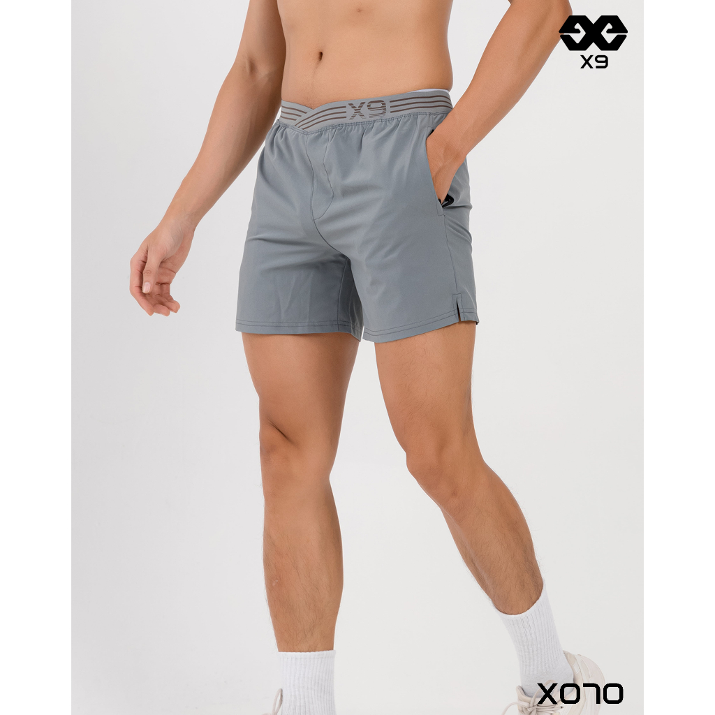 Quần Dù Thun Nam Đai Xéo Tập Gym Thể Thao Ngắn Ngang Đùi Slimfit Ôm Cao Cấp - X070 - X9 Sportswear