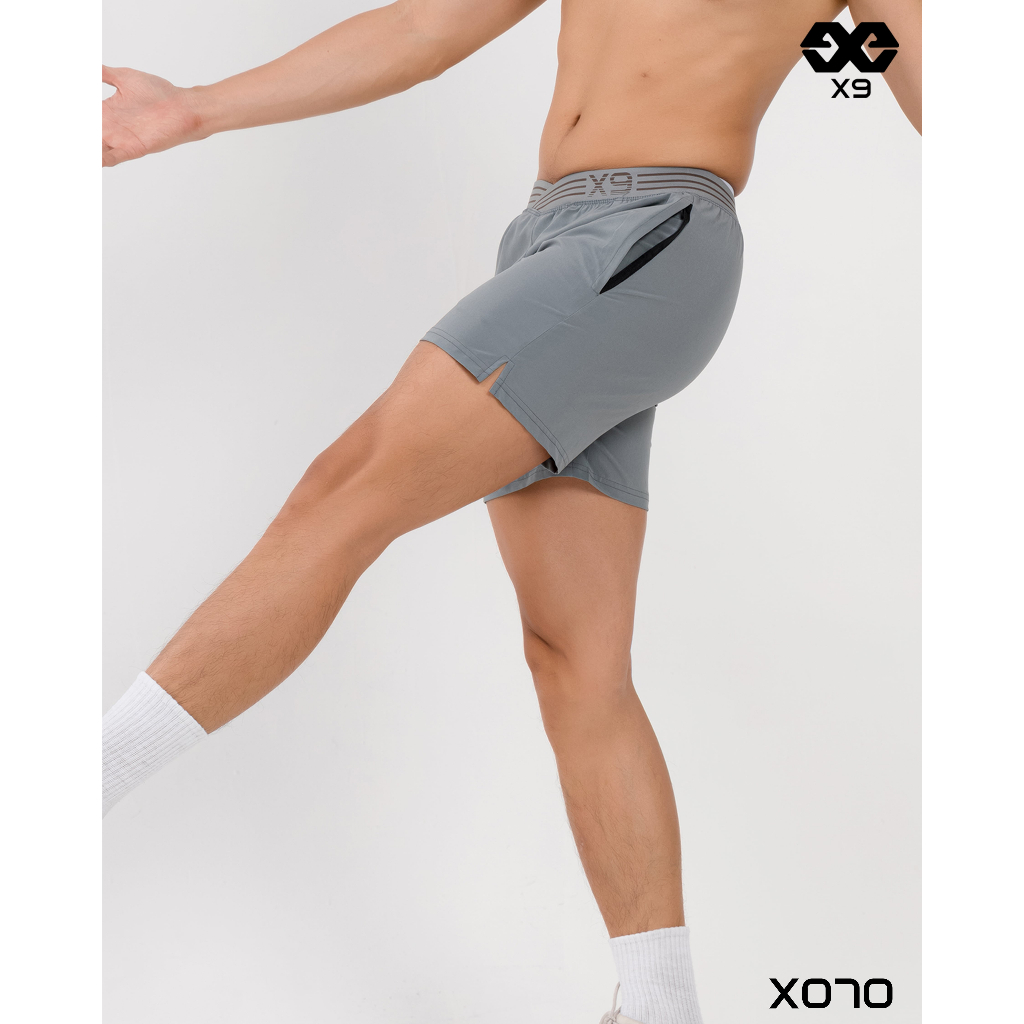 Quần Dù Thun Nam Đai Xéo Tập Gym Thể Thao Ngắn Ngang Đùi Slimfit Ôm Cao Cấp - X070 - X9 Sportswear