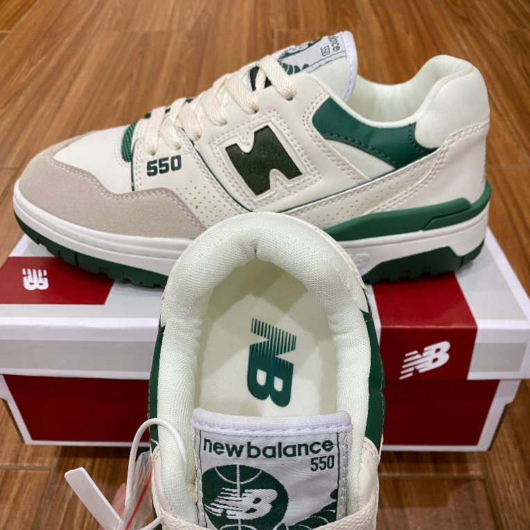 Giày New Balance 550 White Black Và White Green, Giày NB550 Trắng Đen, Trắng Xanh Cổ Thấp Đủ Size Nam Nữ Full Box Bill | BigBuy360 - bigbuy360.vn