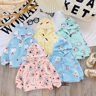 ÁO KHOÁC NHUNG TUYẾT CÓ MŨ GIỮ ẤM  SIÊU MỀM , SIÊU MỊN, SIÊU NHẸ AN TOÀN CHO BÉ SƠ SINH TỪ 4- 12KG, AKNT - AKN