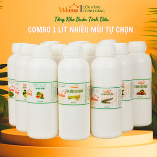 Tùy Chọn Mùi 1 Lít Tinh Dầu + Quà VIDAME Nguyên Chất Đa Dạng Mùi Tùy Chọn, Gía Bán Sỉ, Chai 1000ml Tiết Kiệm, Giá Rẻ