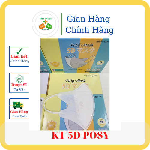 [ Chính Hãng] Khẩu Trang 5D Mask POSY Chống Bụi, Thoáng  Quai Mềm, Phù Hợp Sử Dụng Với Mọi Độ Tuổi