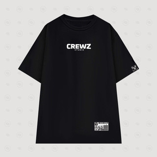 Áo thun unisex kiểu tay lỡ in chữ CREW