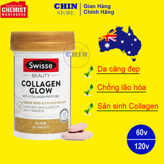 Viên uống đẹp da Swisse Beauty Collagen Glow With Collagen Peptides 120 viên Úc
