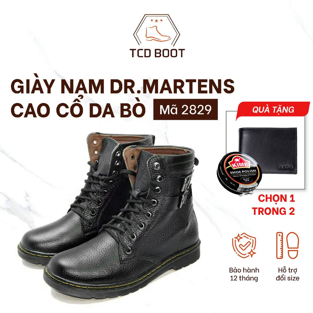 Giày Đốc Nam Dr.Martens Cao Cổ Da Bò, Giày Da Nam Kiểu Dáng Công Sở Cao Cấp Mã 2829 - Xưởng Giày Chelsea Boot