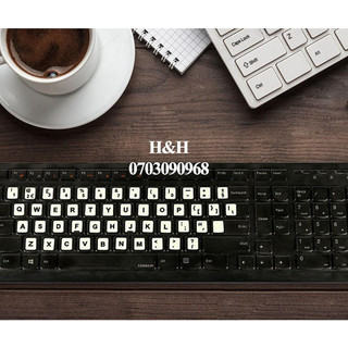 Miếng dán Bàn phím tiếng Hàn dạ quang phát sáng