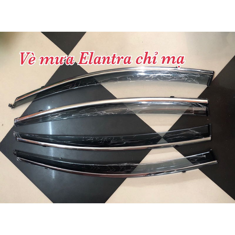Vè mưa theo xe Hyundai Elantra 2016-2020 chỉ inox. #Vè che mưa Hyundai Elantra 2016-2020