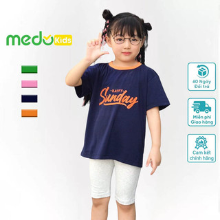 Áo thun màu xanh than Medokids MD06 in các ngày trong tuần chất liệu cotton mềm mại, co dãn, thấm hút tốt