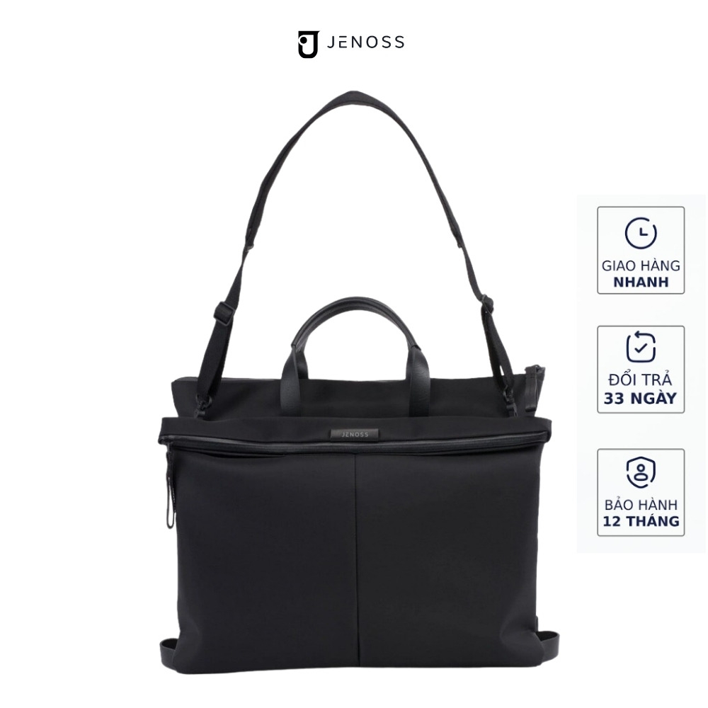 Orga Double Tote Bag - Túi đựng laptop chống nước công sở đa năng canvas đeo chéo cặp xách 14 15.6 inch hàng hiệu Jenoss