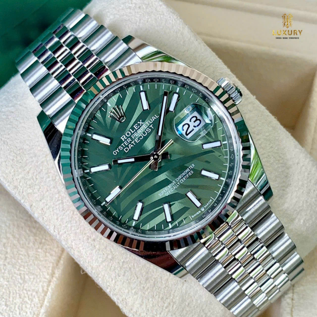 Đồng Hồ ROLEX DATEJUST 40mm mặt cọ máy Quart Nhật viền đá
