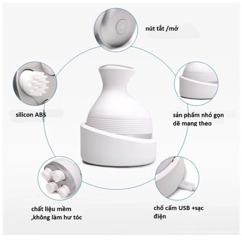Máy massage đầu massage toàn thân mini chống nước tích điện
