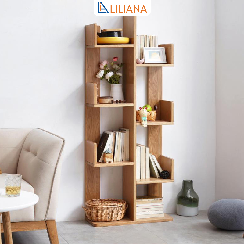 Kệ sách để sàn xương rồng hình cây 8 ngăn hiện đại phòng khách thương hiệu Liliana - LA09
