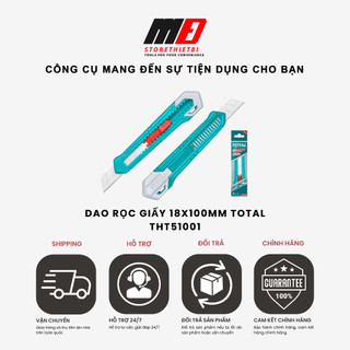Dụng cụ rọc giấy 18x100mm và hộp 10 lưỡi 18x100mm total tht51001 - tht511805 - tht511815 - tht519112