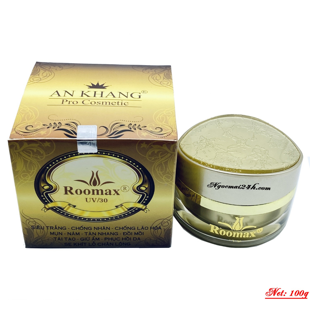 Kem trắng da siêu trắng Roomax An Khang Cosmetics đa chức năng chống nhăn ngừa mụn nám cao cấp màu vàng 100g