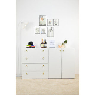 Happy furniture , tủ đựng đồ 4 ngăn kéo 2 cửa mở - wesley , thk_046 , 140cm x 45cm x 80cm