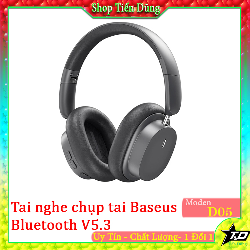 Tai nghe chụp tai Baseus D05 kết nối không dây bluetooth V5.3 chất lượng đỉnh cao tiếng trong cách âm tốt