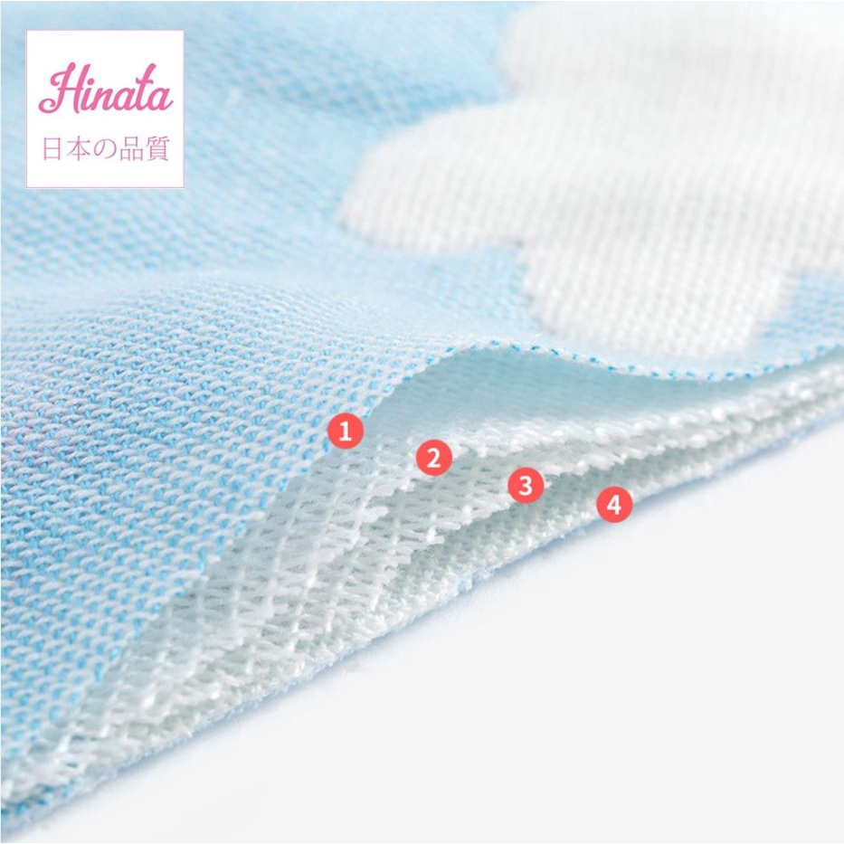 HINATA - Thảm chống thấm cho bé TCT01 6 lớp, 100% cotton không nóng lưng