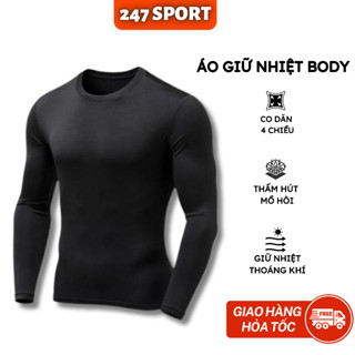 Áo giữ nhiệt thun nam nữ body đá bóng cầu lông pickleball thể thao thời trang đa dạng màu sắc mềm mại co giãn