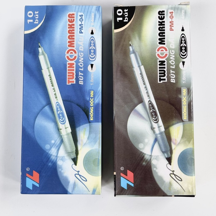 Bút Dạ Lông Dầu nhỏ Thiên Long PM-04 2 Đầu Nét Nhỏ 1.0 và 0.4mm