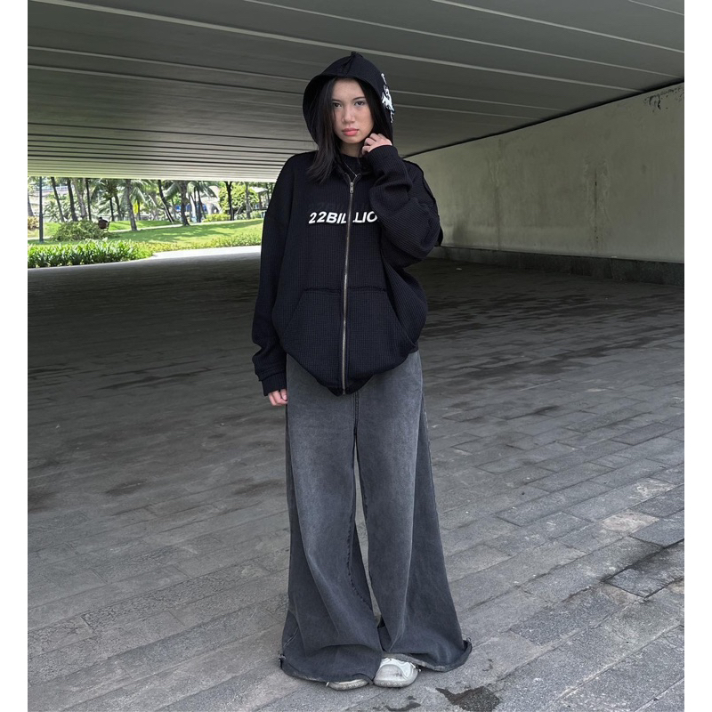 Áo đặc biệt Drg zip hoodie - black 22billion