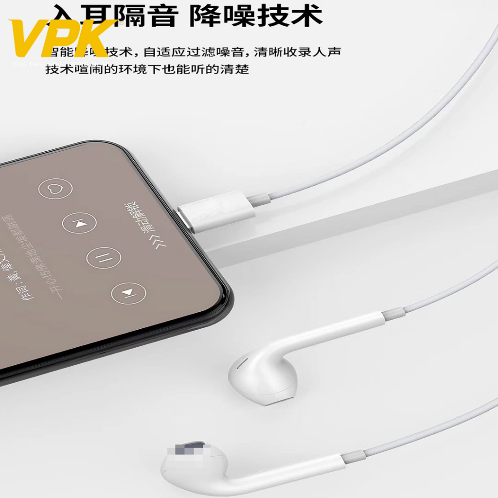 Tai Nghe Có Dây Chân Cắm Dẹt Tự Nhận Kết Nối Bluetooth Có Mic Đàm Thoại Cho 7|8|X|Xsmax|11|12|13|14...