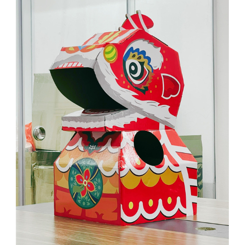 Bộ mô hình hoá trang cosplay khủng long đầu kỳ lân đồ chơi halloween cho bé thùng carton giấy quà tặng