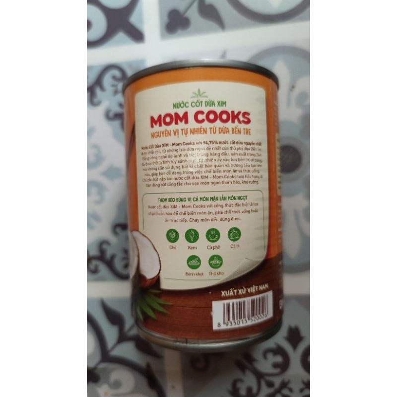 Nước cốt dừa tươi XIM MOM COOKS  chuẩn keto 400ml