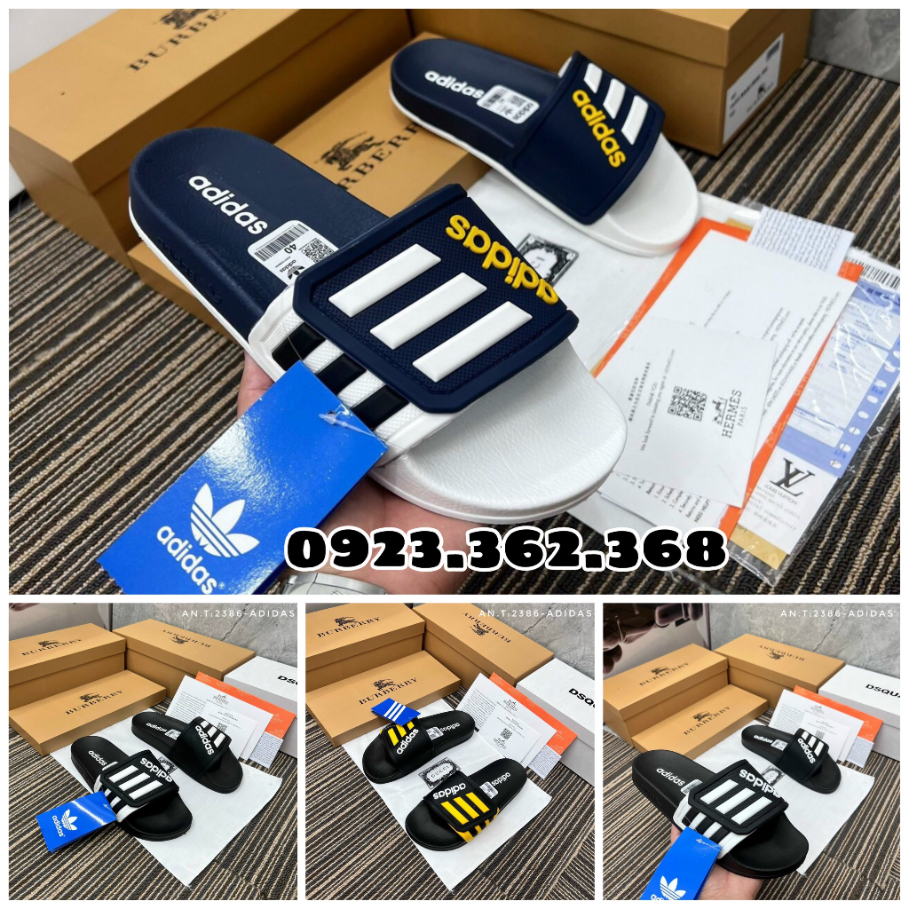Dép nam adidas quai dán - Dép quai ngang nam cao su quai dán phong cách thể thao thời trang nhiều màu