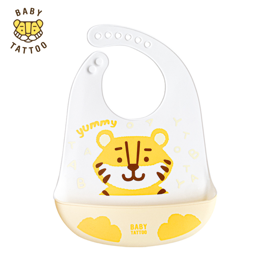 BABY TATTOO Yếm Ăn Dặm Cho Bé Chất liệu Silicone Mềm Mại Cao Cấp Có Máng Hứng Lớn