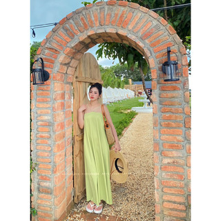 Đầm maxi dài dáng xoè hai lớp có túi hông siêu xinh MayChoose