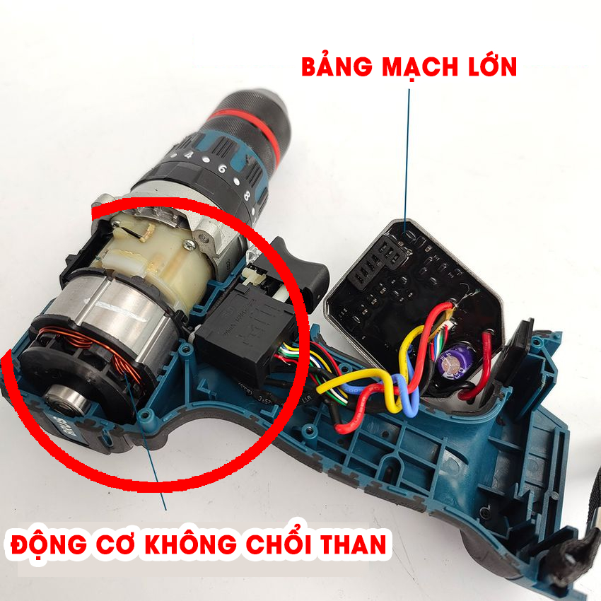 Máy Khoan Pin Boshun BS-ID1390- KHÔNG CHỔI THAN 13mm - 3 Chức Năng, Có Búa - Khoan Tường, Gỗ, Kim Loại