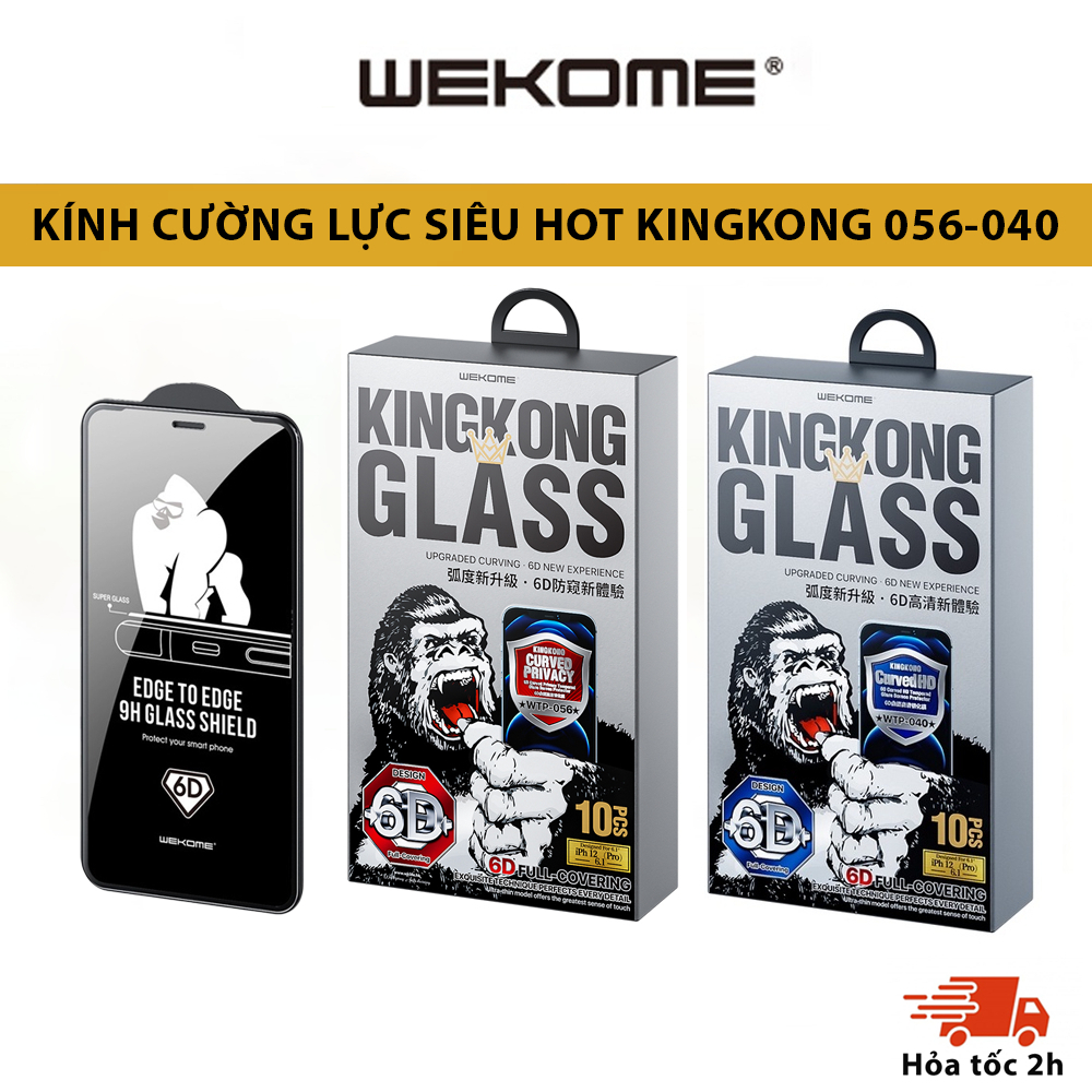 [IPHONE 15] Kính Cường Lực KingKong WEKOME 040 - 056 Chính Hãng Full MÀN Chống Vỡ Viền cho IP 15 15Pro 15 Plus 15Promax