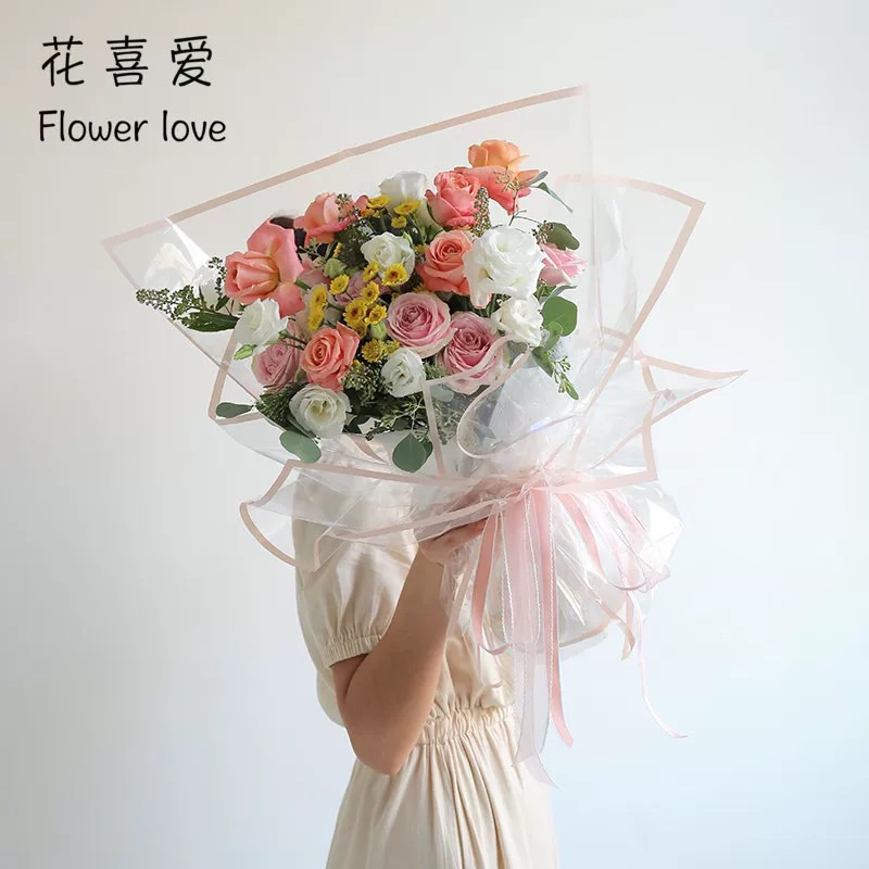 Xấp 20 tờ giấy bóng kính viền màu