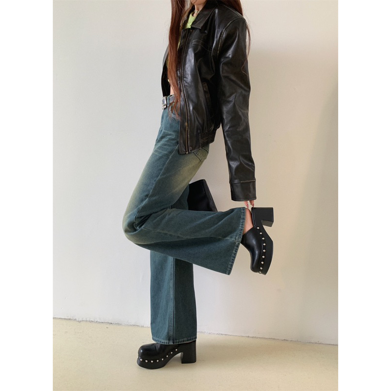 Giày sục gót vuông mũi tròn siêu nhẹ Starkela cao cấp 665