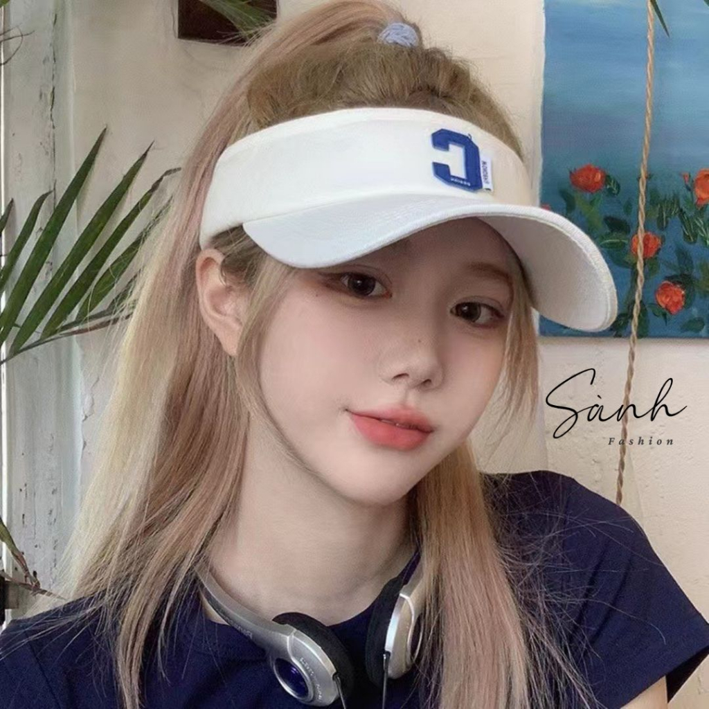 Mũ lưỡi trai chống nắng nửa đầu tennis thêu chữ C Nón kết chất kaki thể thao form unisex nam nữ_sanhfashion