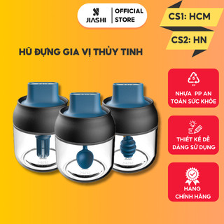 Hũ Đựng Gia Vị Thủy Tinh JIASHI Muỗng Nhựa 250ml, 280ml Siêu Tiện Dụng HDG01