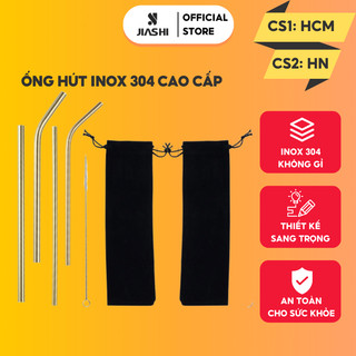 Ống hút Jiashi Inox 304 size lớn 12 x 215mm hút trà sữa trân châu, tái sử dụng, không gỉ và an toàn với sức khỏe OHI02