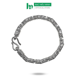 Lắc tay nam bạc ta kiểu mắt xích tròn - lắc vua bạc hiểu minh ltn040