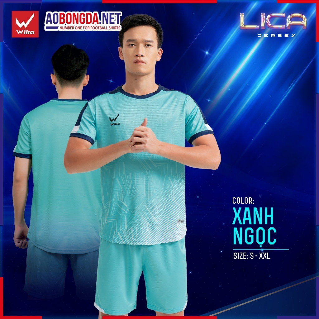 Bộ Quần Áo Đá Bóng Wika Lica Chính Hãng, Áo Đá Banh Chất Liệu Vải Wikarotex Thấm Hút Mồ Hôi