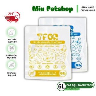Cát cho mèo đậu nành TFOR, Cát đậu nành hữu cơ xuất xứ Việt Nam túi 6L - 2,3kg