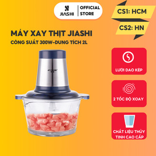 Máy Xay Thịt Đa Năng JIASHI Cối Inox, Thủy Tinh 4 Lưỡi Công suất 300W Dung Tích 2L MXT01