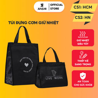 Túi đựng cơm giữ nhiệt JIASHI đựng hộp cơm văn phòng size lớn có khóa kéo, tay xách tiện dụng TDC01