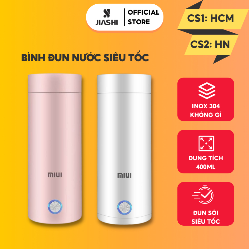 Bình đun nước mini siêu tốc JIashi trong vòng 5 phút pha sữa, trà, cafe, đi du lịch dã ngoại hàng nội địa cao cấp BDN01